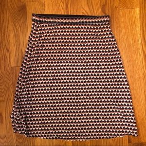 Max Studio Red White Blue Geometrical Knee Length Skirt XS